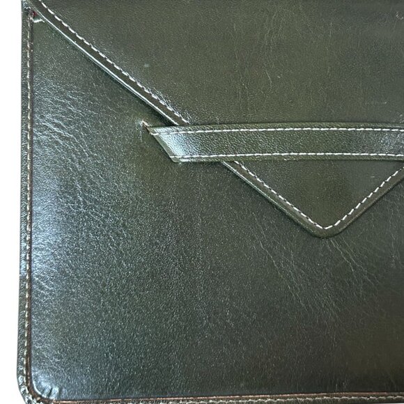 Tusk Leather Olive Green Envelope Wallet - Picture 3 of 5